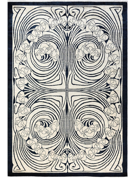 Art nouveau Rug | 275cm x 180cm | Rugs | Emma Mellor Handmade Rugs