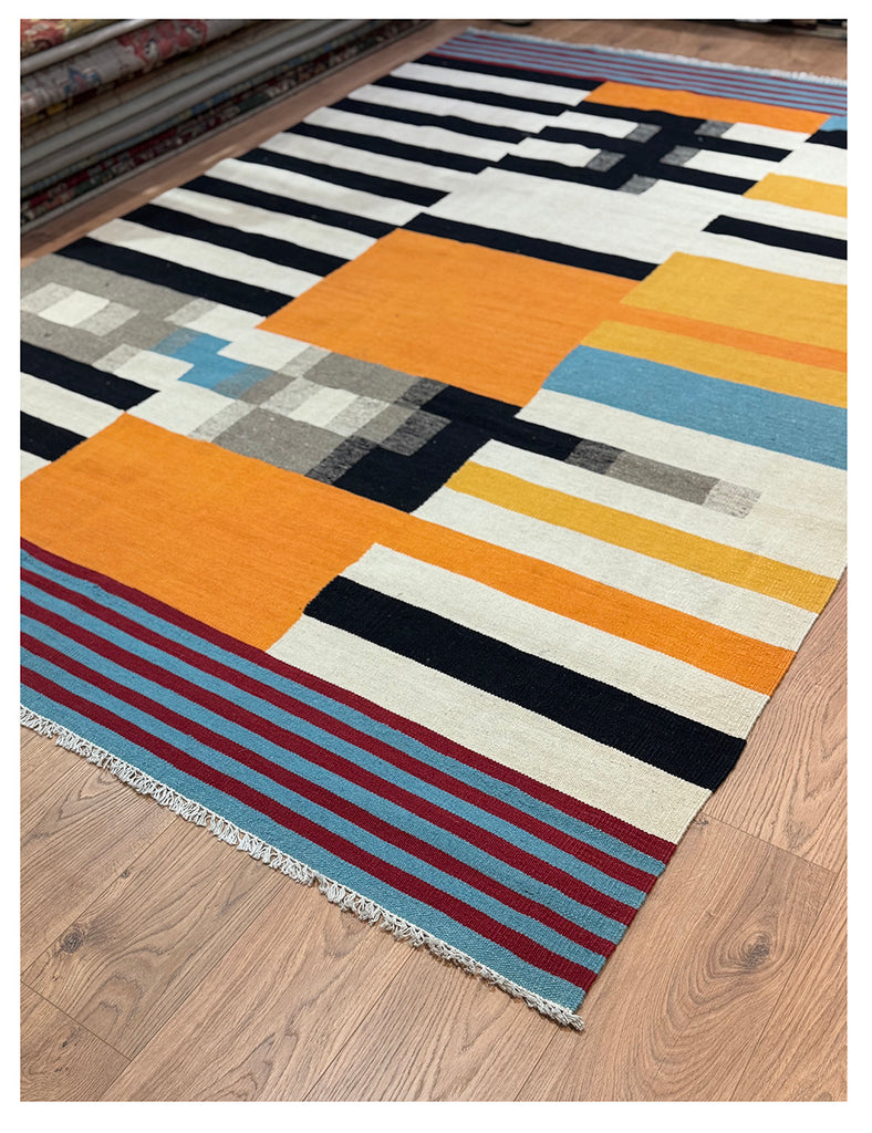 Bauhaus Rug | 296cm x 204cm | Contemporary Kilim | Emma Mellor Rugs