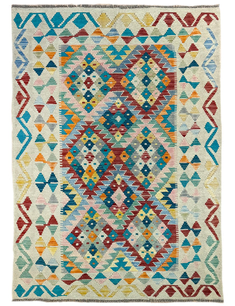 Kilim Rug | 183cm x 132cm | Chalk Kilim Rug | Emma Mellor Rugs London