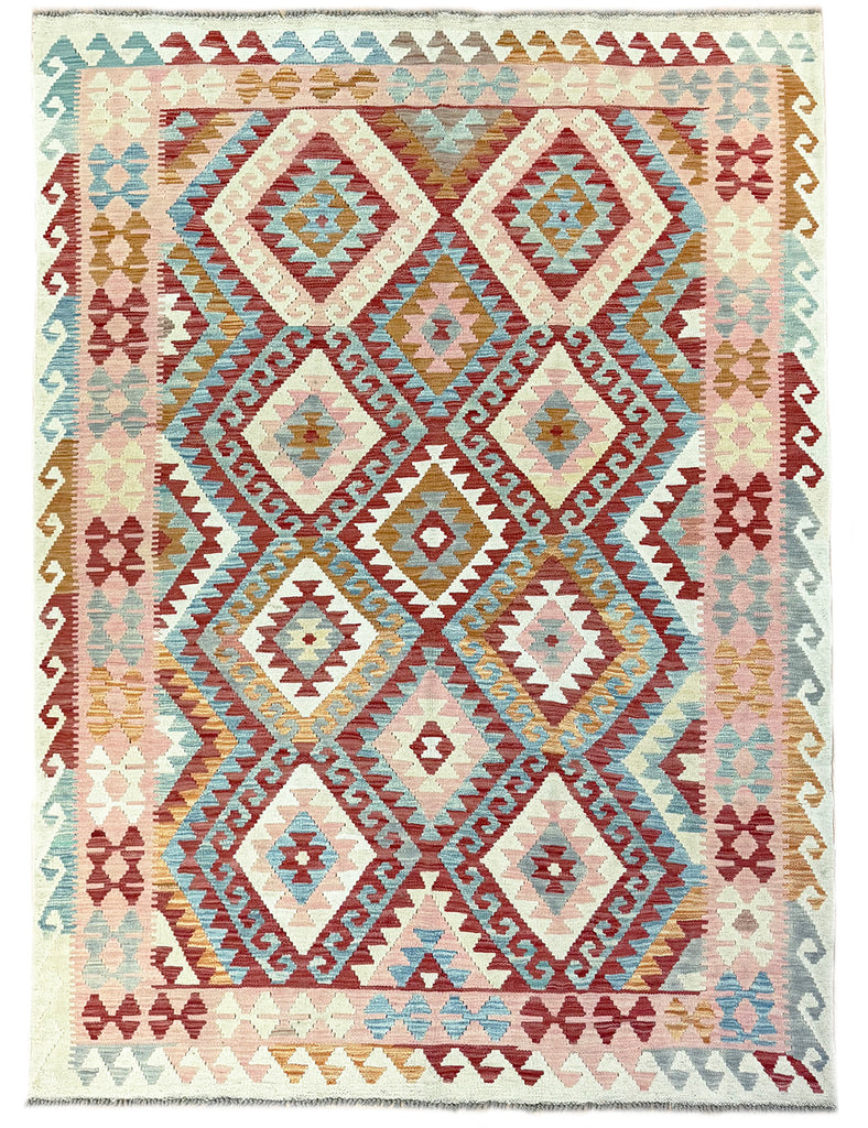 Kilim Rug |  253cm x 182cm | Chalk Kilim Rug | Emma Mellor Rugs London