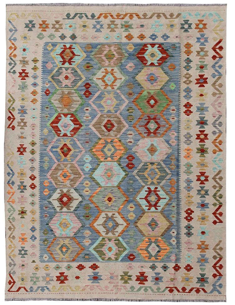 Kilim Rug |  256cm x 179cm | Chalk Kilim Rug | Emma Mellor Rugs London